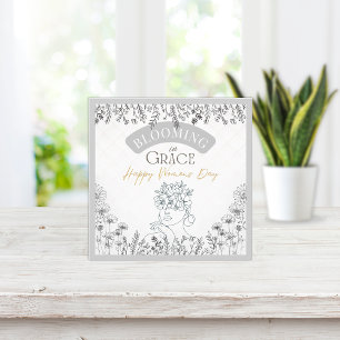 Cartão De Notas Cabelo Rosa elegante Sangue Grace Dia das Mulheres