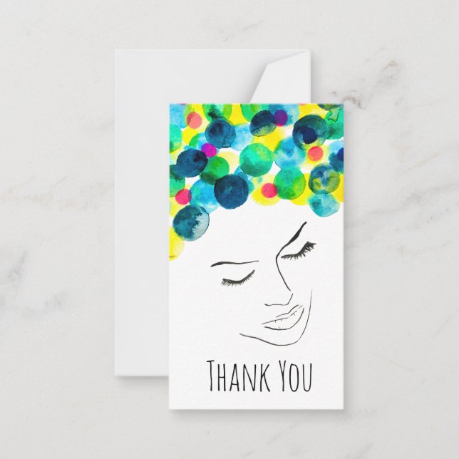 Cartão De Notas Cabelos de bolhas psicodélicas (Frente)