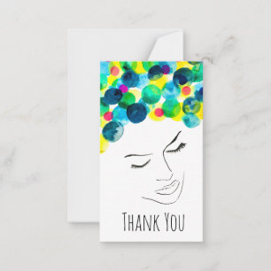 Cartão De Notas Cabelos de bolhas psicodélicas