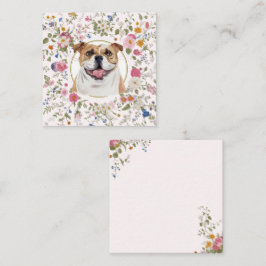 Cartão De Notas Cachorro Bulldog Floral Mãe Notecard