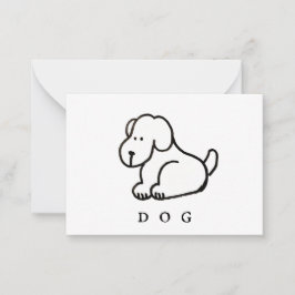 Cartão De Notas Cachorro Sentado Cartoon Engraçado