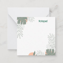 Cartão De Notas Caderno de papel de planta minimalista