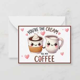 Cartão De Notas Café e Creme Kawaii Fofinho