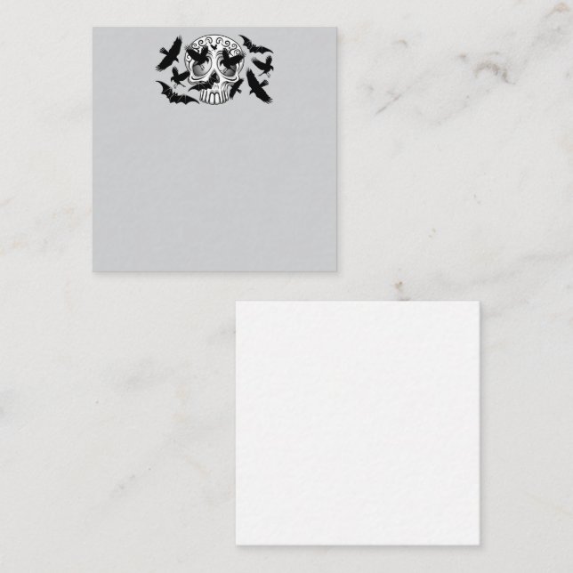 Cartão De Notas Calaveras Decorativas do Halloween (Frente/Verso)