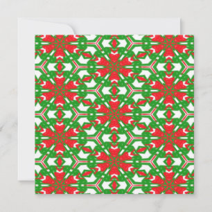 Cartão De Notas Caleidoscópios vermelhos, brancos e verdes