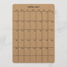 Calendário de abril de 2027 para planejadores e di