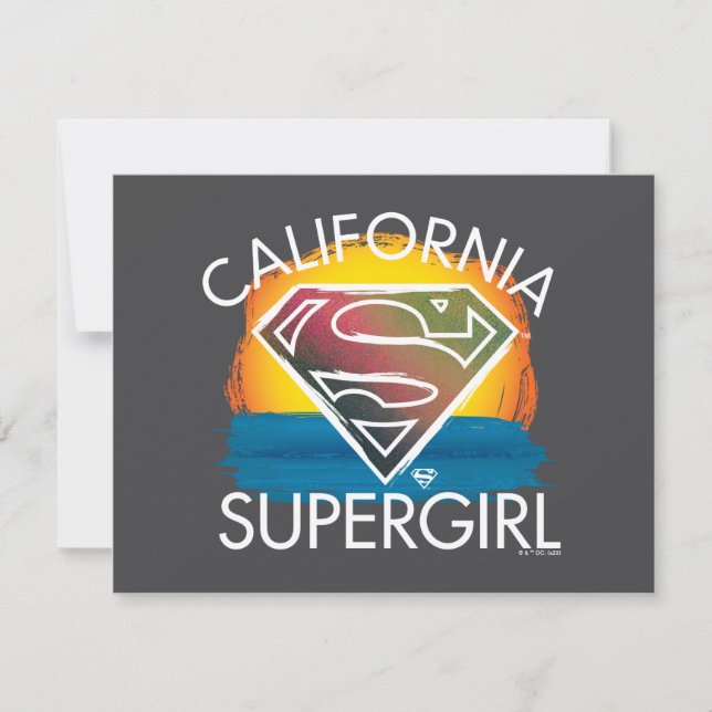 Cartão De Notas California Supergirl Sunset Graphic (Frente)
