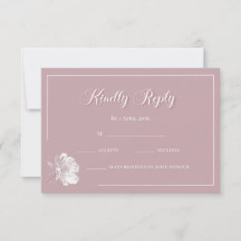 Cartão De Notas Caligrafia Rosa Bege Branco Floral Casamento RSVP