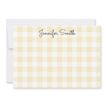Caligrafia Whimssic Pastel Lemon Yellow Gingham