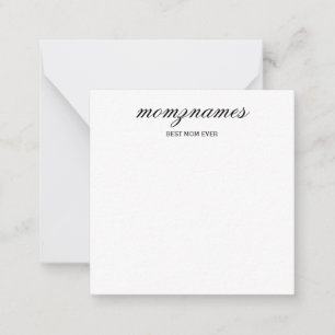 Cartão De Notas Calligraphy Personalizada Melhor Mãe do Mundo Nome