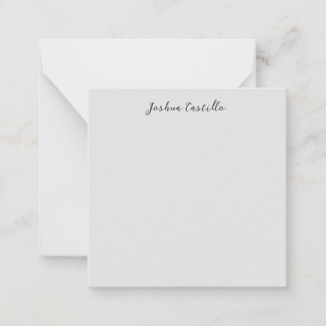 Cartão De Notas Calligraphy Simple Grey Professional Name (Frente)
