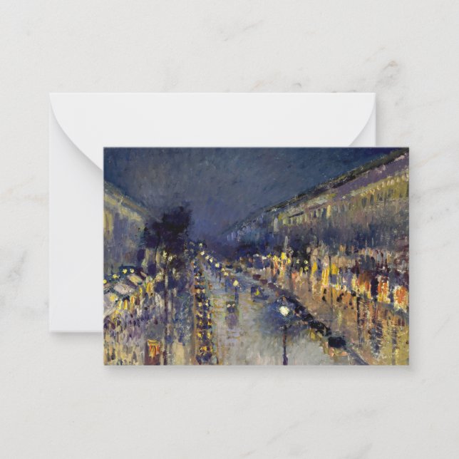 Cartão De Notas Camille Pissarro - Boulevard Montmartre à Noite (Frente)