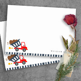 Cartão De Notas Caminhão de Bomba Amarelo-Marinho Bonito Qualquer 