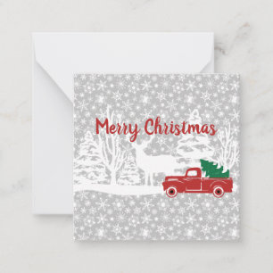 Cartão De Notas Caminhão e cervo de Feliz Natal