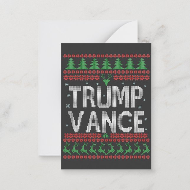 Cartão De Notas Camisola Feia de Natal Trump Vance Republicano Xma (Frente)