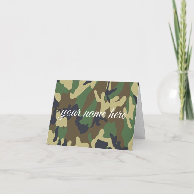 Cartão De Notas Camuflagem personalizada Notecards (Frente)