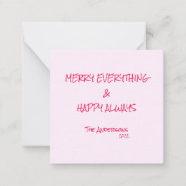 Cartão De Notas Candy Cane Rosa Feliz Feriados Feliz Tudo