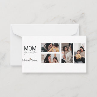 Cartão De Notas Caneca com Colagem de Fotos da Melhor Mãe