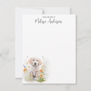 Cartão De Notas Cão Cãozinho Ouro Venriever Moderna Aquarela