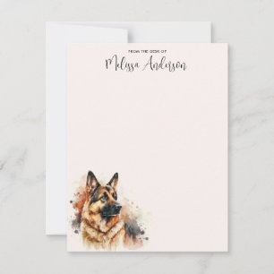 Cartão De Notas Cão german shepherd Cão Moderno Cachorro Aquoso Ca