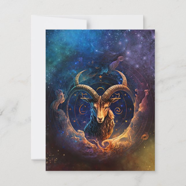 Cartão De Notas Capricórnio - Sinal Zodiac - Design (Frente)