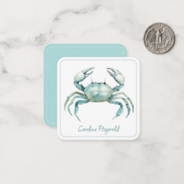 Cartão De Notas Caranguejo Personalizado Aquarela Costeira