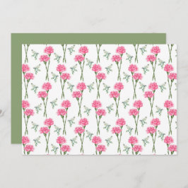 Cartão De Notas Carnation Floral Botanical Note Card