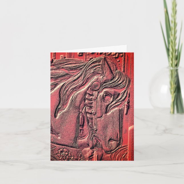 Cartão De Notas Carousel Horse Art  (Frente)