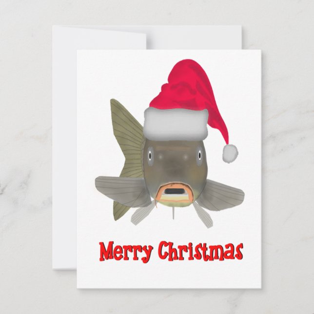 Cartão De Notas Carpa de Natal (Frente)