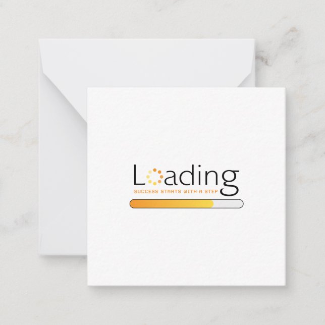 Cartão De Notas Carregando - O Sucesso Começa Com um Passo (Frente)