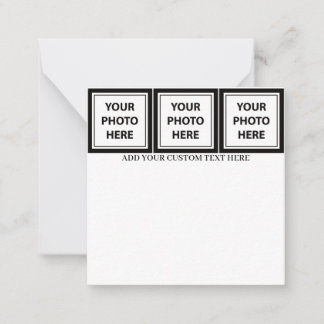 Cartão De Notas Carregar 3 Fotos e Adicionar Texto - Personalizar