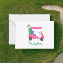 Carrinho de Golfe Rosa Pré-Paposto Personalizado