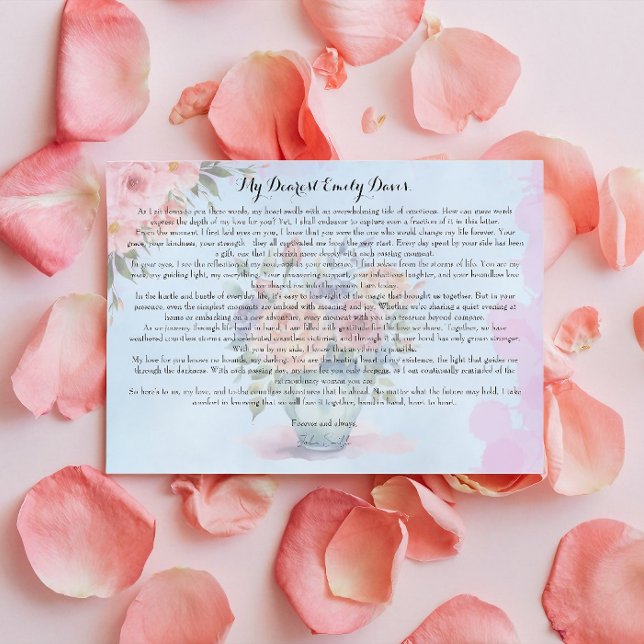 Cartão De Notas Carta de Amor à Minha Esposa (love letter to my wife, happy anniversary to my wife, i love my wife, the good wife, letter to my wi)