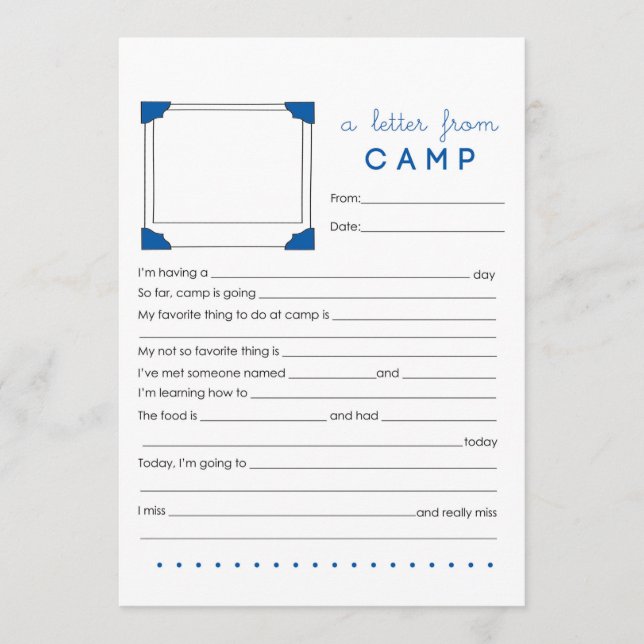 Cartão De Notas Carta do artigo do acampamento (Frente)