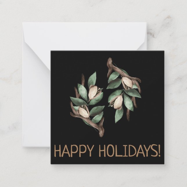 Cartão De Notas Cartão-postal com ramificação verde (Frente)