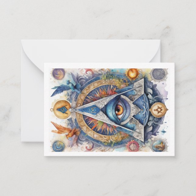 Cartão De Notas Cartão-postal de estilo Masônico (Frente)