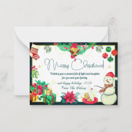 Cartão De Notas cartas de natal elegantes de inverno simples rusti