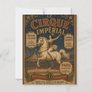Cartão De Notas Cartaz de Circo Antigo - Le Cirque Imperial - Ilus