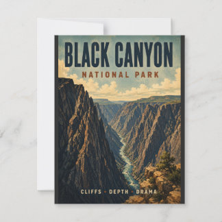Cartão De Notas Cartaz em Estilo Vintage do Parque Nacional Black