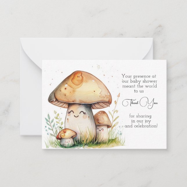 Cartão De Notas Cartografia de Mushroom Obrigado (Frente)