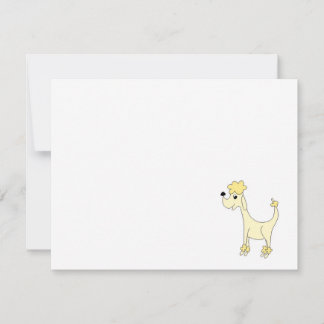 Cartão De Notas Cartoon amarelo poodle Posh Paws branco