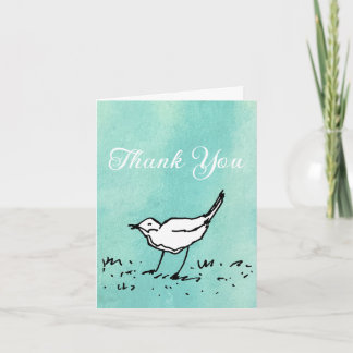 Cartão De Notas Cartoon Bird Pen Art Thank You Folded