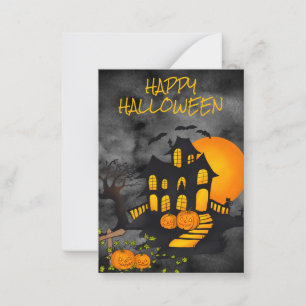 Cartão De Notas Casa Assombrada Assustadora de Halloween na Sala d