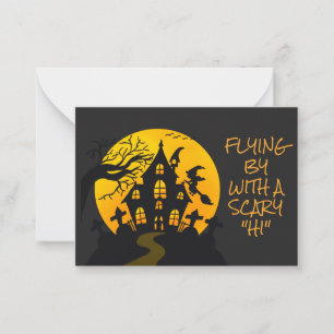Cartão De Notas Casa Assombrada da Bruxa Assustadora Halloween Sal