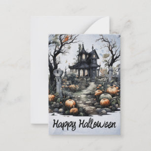 Cartão De Notas Casa de Halloween Personalizada