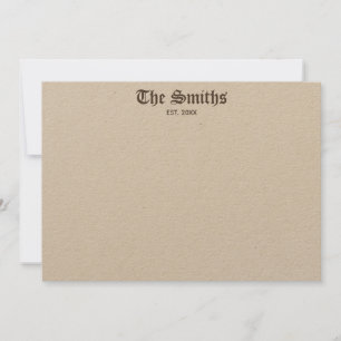 Cartão De Notas Casais Personalizados Clássicos Castanhos