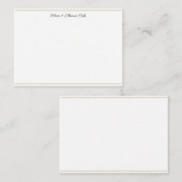 Cartão De Notas Casal de Casamento de Script Dourado de Quadro Whi