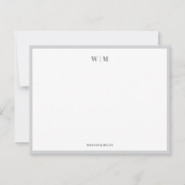 Cartão De Notas Casamento Casal Personalizado Monograma Clássico C