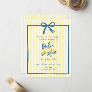 Cartão De Notas Casamento com Laço Desenho Italiano Amarelo Capric