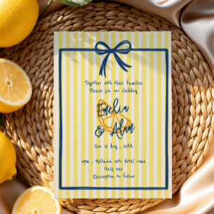 Cartão De Notas Casamento com Laço Desenho Italiano Amarelo Capric